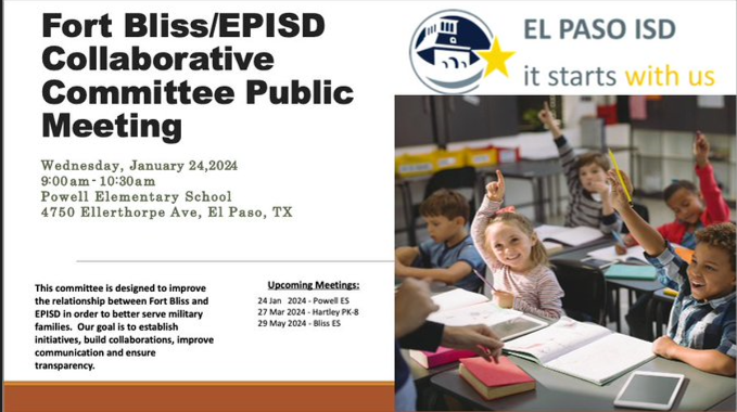  Ft. Bliss/EPISD Collaborative Committee Meeting